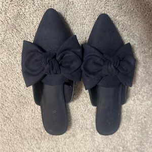 J. Crew Navy Bow Mules